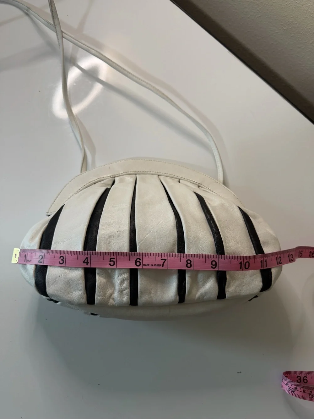 Vintage 1980’s Brio Leather Black and White Balloon Bag